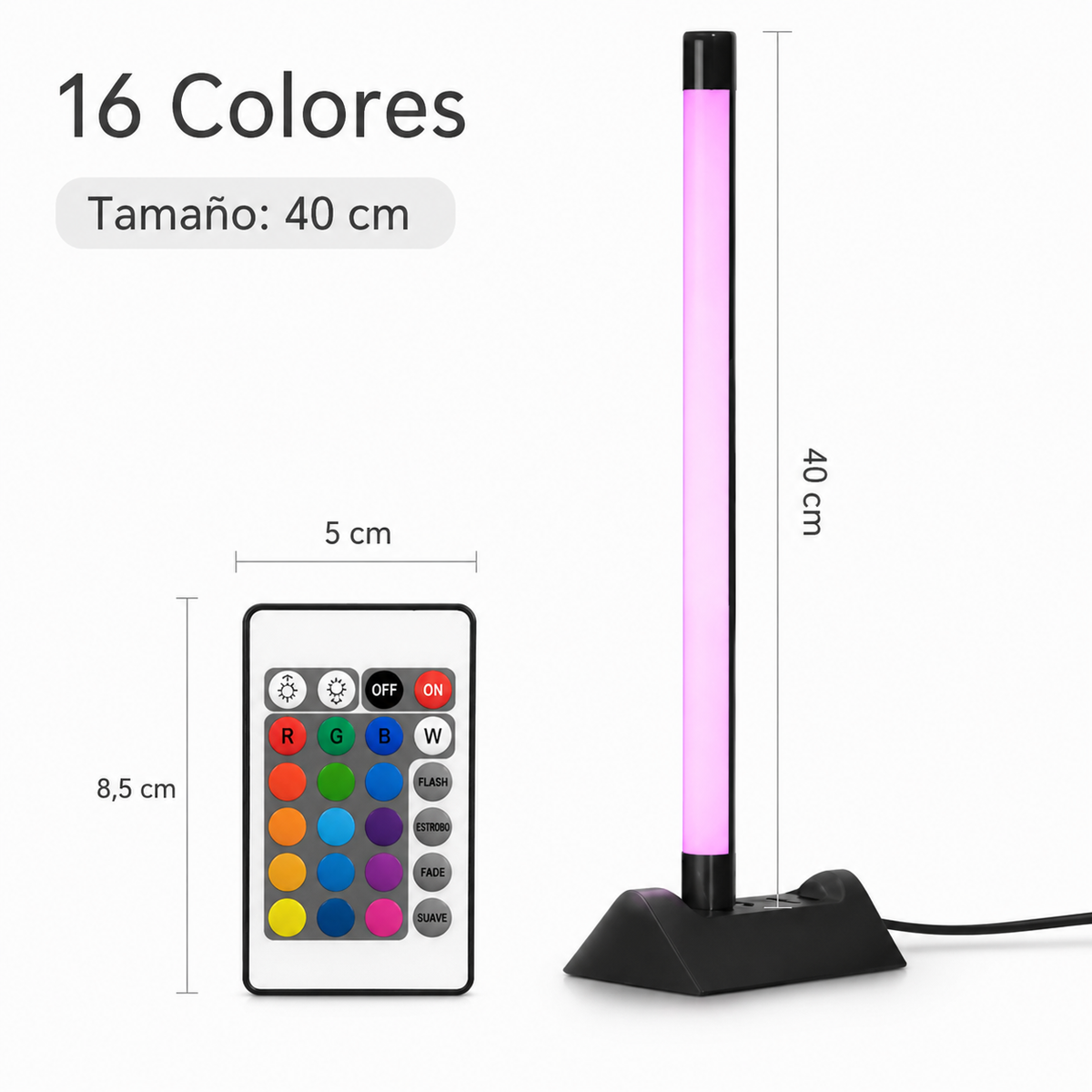 Luz LED Inalámbrica RGB – 16 Colores 🌈✨