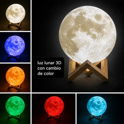 🌙 Lámpara Luna 3D
