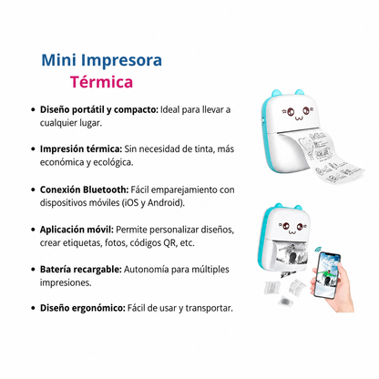 Mini Impresora Térmica Portátil 🖨️💙